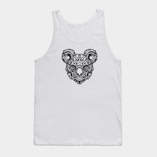 Biomechanical Koala: An Advanced Futuristic Graphic Artwork with Abstract Line Patterns Tank Top